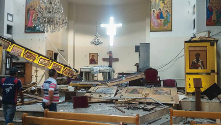 St. Elias-Kirche in Damaskus nach dem Anschlag