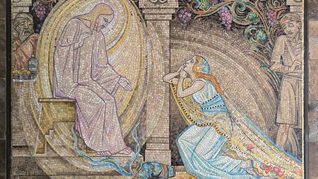 Das Mosaik von Maria Magdalena und Jesus in der Kirche St. Peter und Paul in Amsterdam.