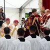 Alfonso de Galarreta (2.v.r.), Bischof der Priesterbruderschaft Sankt Pius X., weiht Priester zu Bischöfen bei einem Gottesdienst mit Bischofsweihe, am 1. Juli 2026 in Econe (Schweiz).