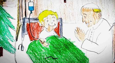 Kinderzeichnung aus dem Gebetsvideo von Papst Leo XIV. für Februar 2026