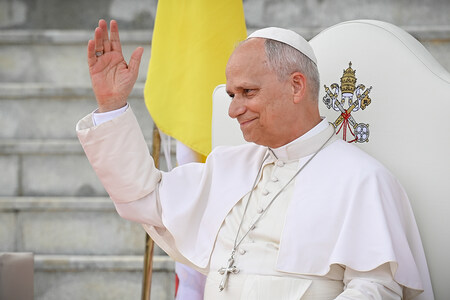 Papst Leo XIV. beim Besuch der Nationalen Universität in Malabo (Äquatorialguinea) am 21. April 2026.