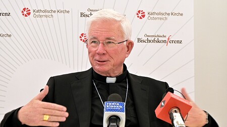 Vorsitzender der Österreichischen Bischofskonferenz bei der Pressekonferenz zur Frühjahrsvollversammlung der Bischöfe am 13. März 2026 in Wien